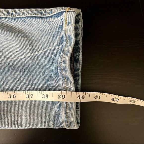 Tori Over Bump Mom Jeans Size 8 Maternity Blue Denim Straight Leg Cotton - Picture 12 of 12